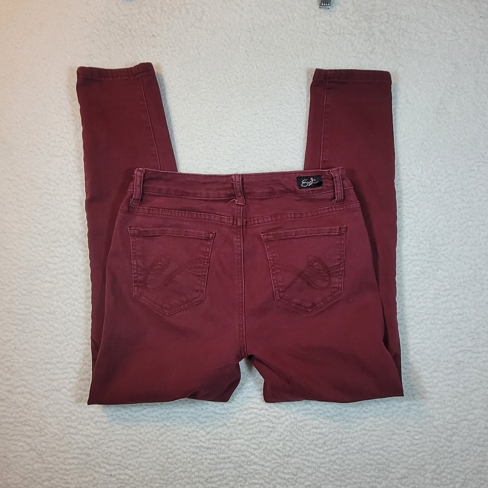 Earl Women Maroon Skinny Ankle Jeans Blue Size 8 (30 x 26)